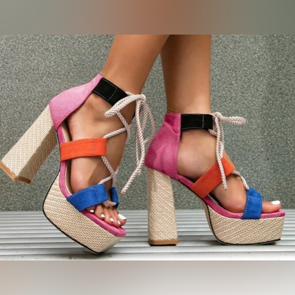 Multi-color Platform Heels